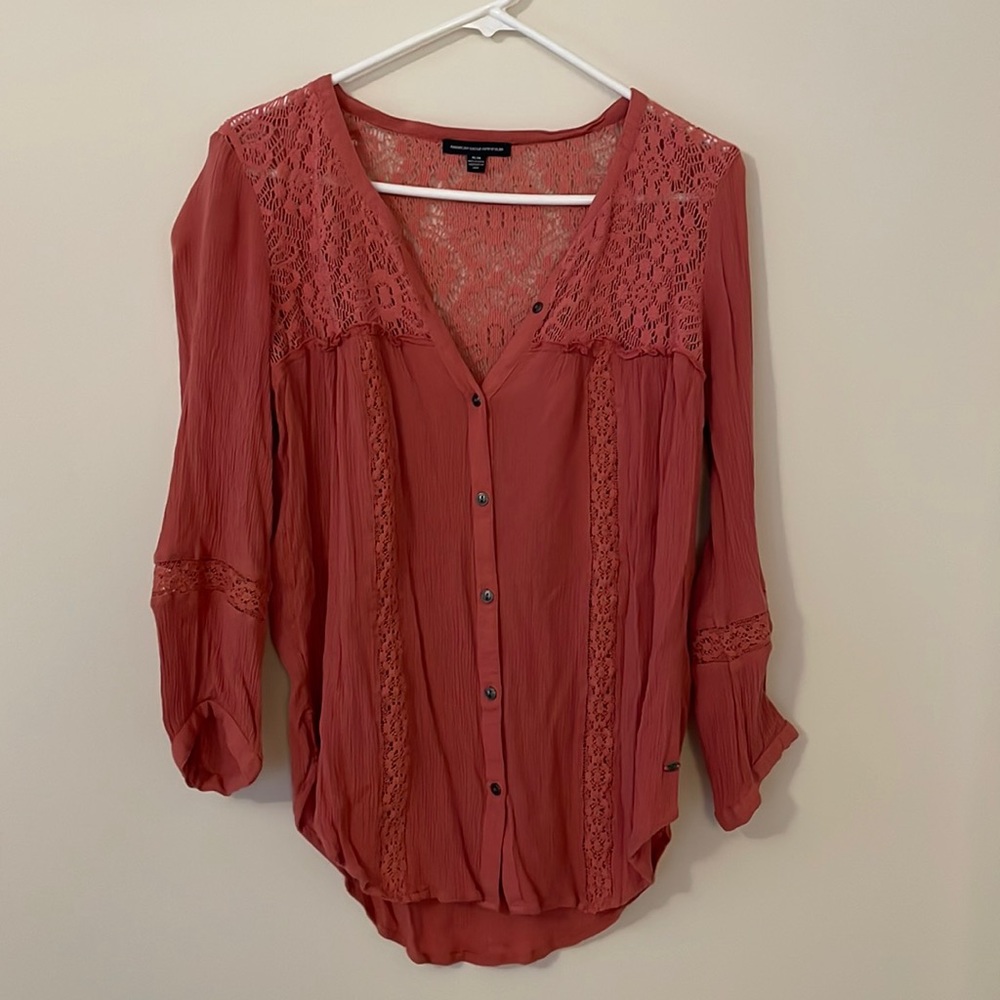 American Eagle boho button up blouse